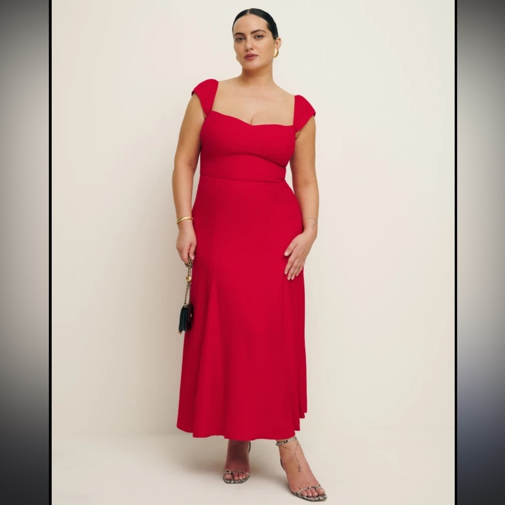 Reformation Bryson Dress Cherry 2 Pink Red NWT - Picture 4 of 10